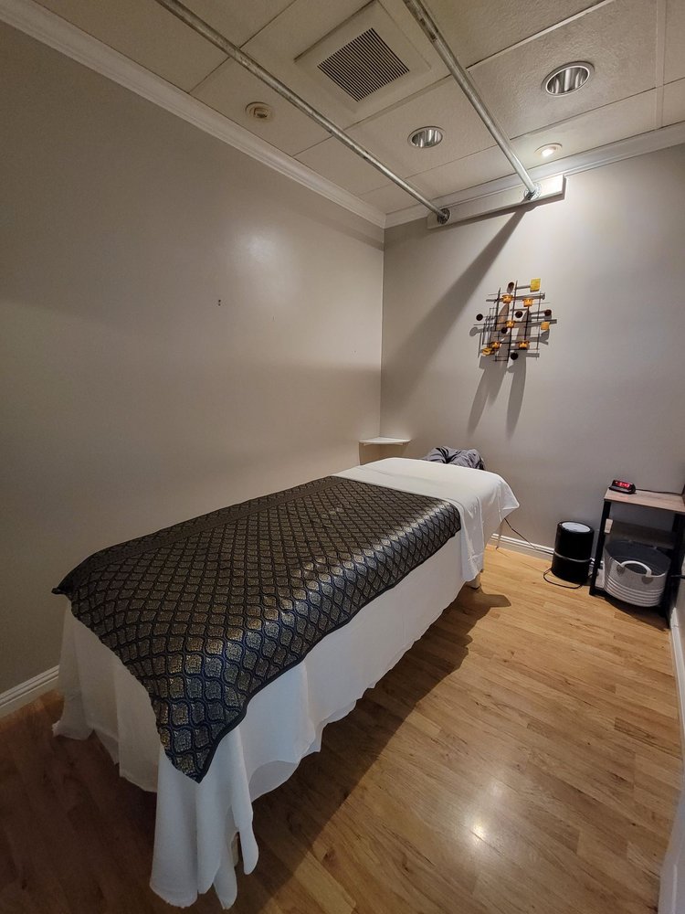 Serene room set up for massage therapies